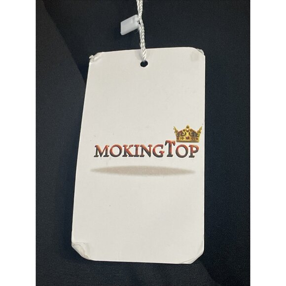 Moking Top Womens Christmas Dress Small Santa Long S Black Blue Reindeer NYC - Picture 7 of 12